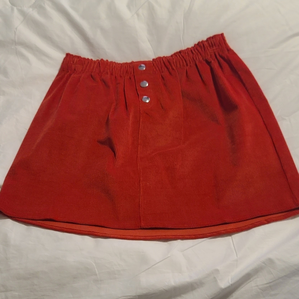 Mi Ami Burnt Orange Corduroy Mini Skirt Size Small S